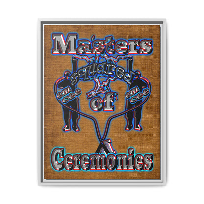 em cee squared - framed canvas art (brown papyrus)