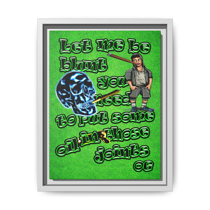 og - framed canvas art (green turf)