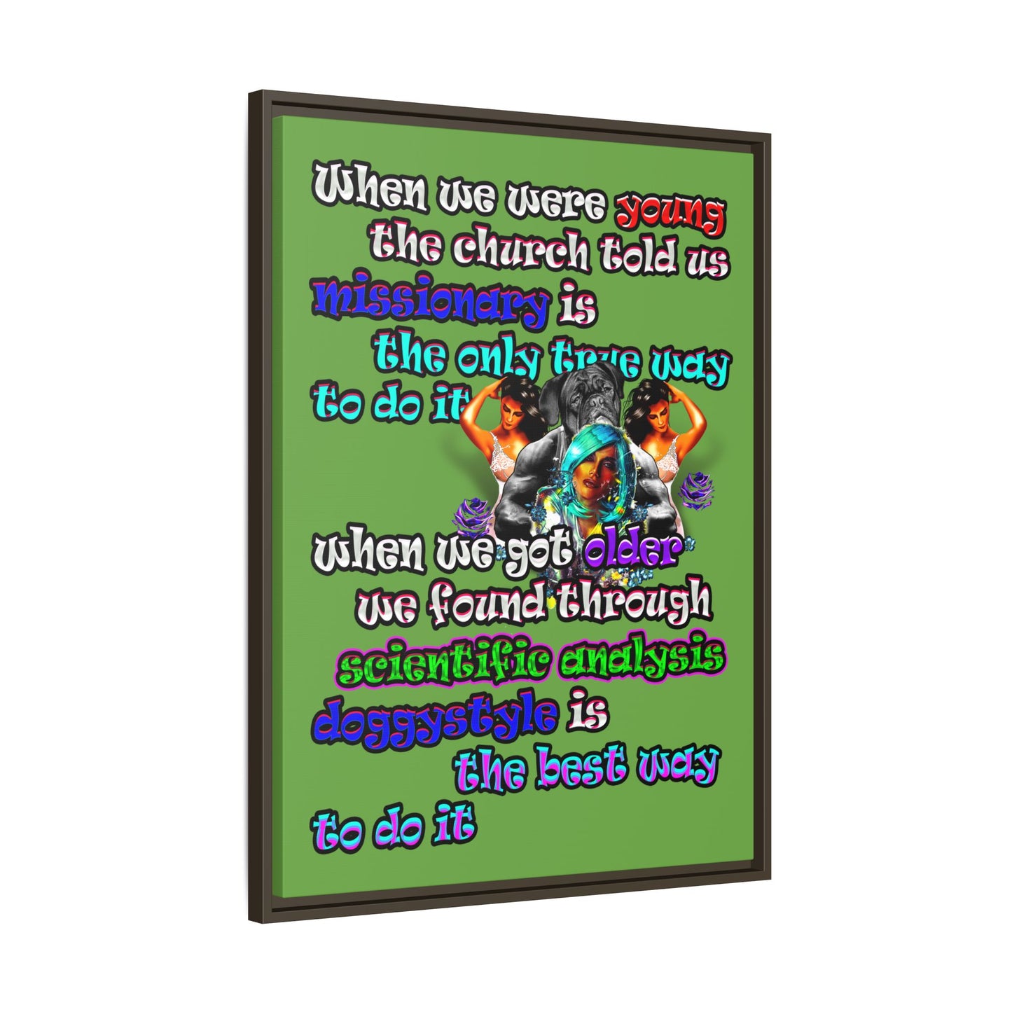 doggystyle - framed canvas art (green)