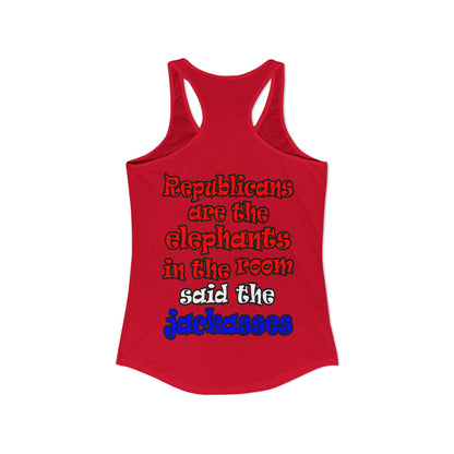 donkeys and elephants - Women's Ideal Racerback Tank