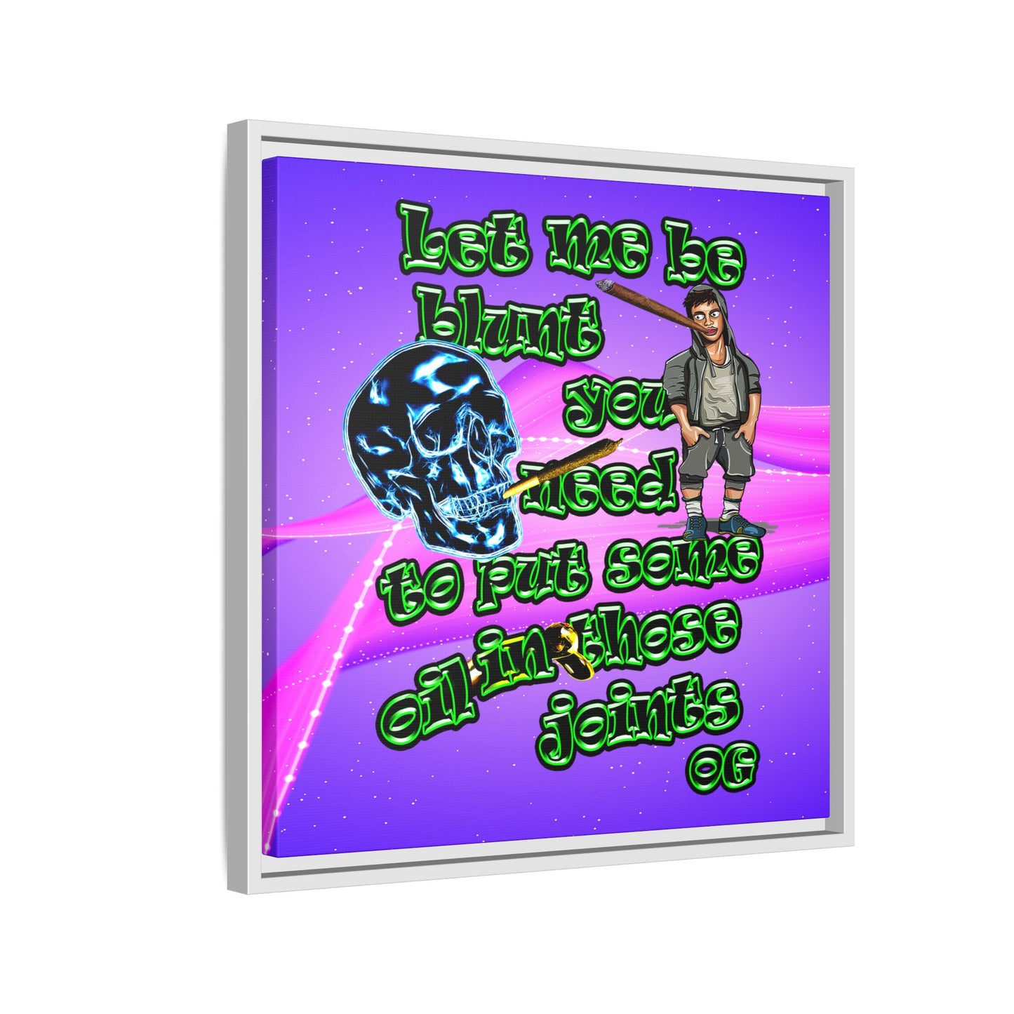 og - framed canvas art (purple-pink wave)