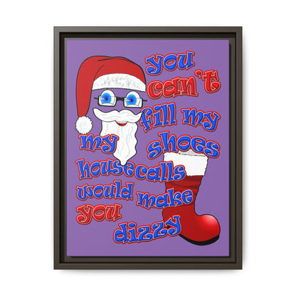 santa's shoes - framed canvas art (light purple)