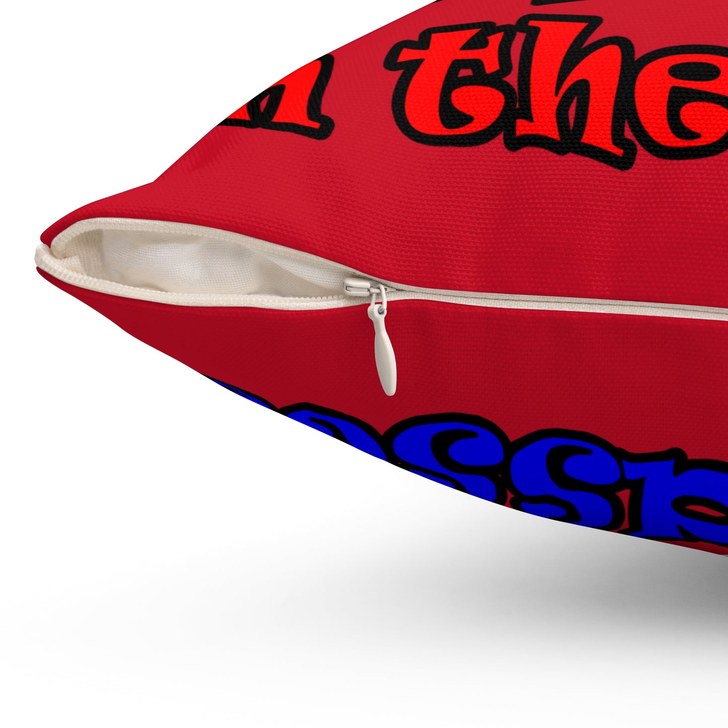 donkeys and elephants - Spun Polyester Square Pillow - (dark red)