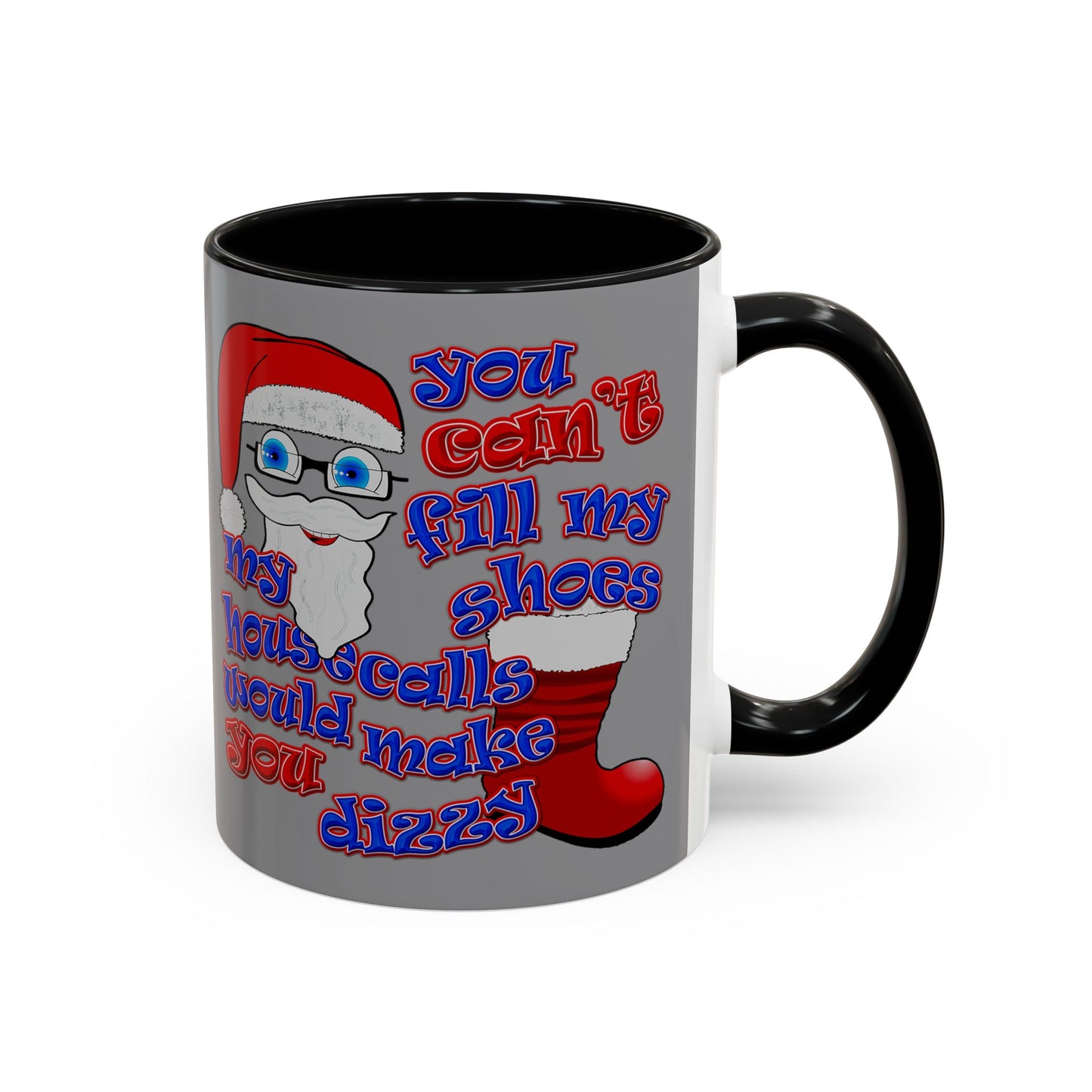 santa's shoes - Accent Mug (grey)