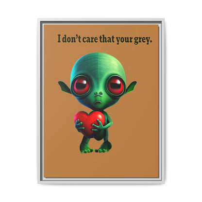 I don't care that your grey - framed canvas art (light brown)