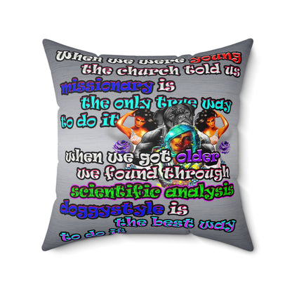 doggystyle - Spun Polyester Square Pillow - (brushed nickel)