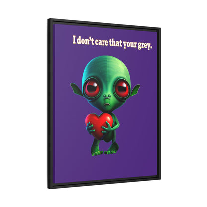 I don't care that your grey - framed canvas art (purple)