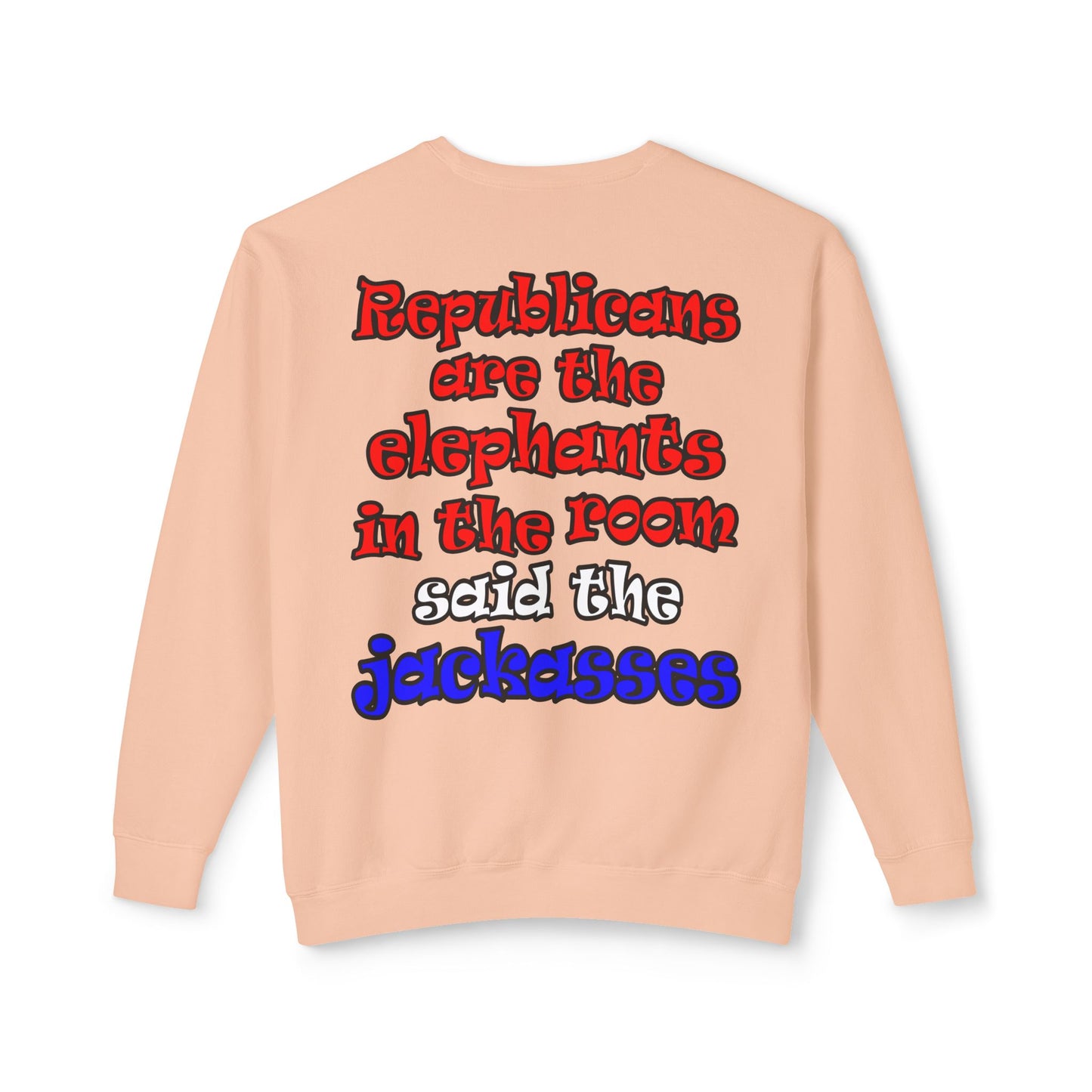 donkeys and elephants - Unisex Lightweight Crewneck Sweatshirt