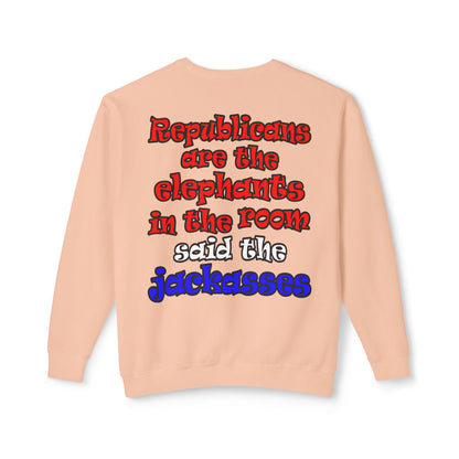 donkeys and elephants - Unisex Lightweight Crewneck Sweatshirt