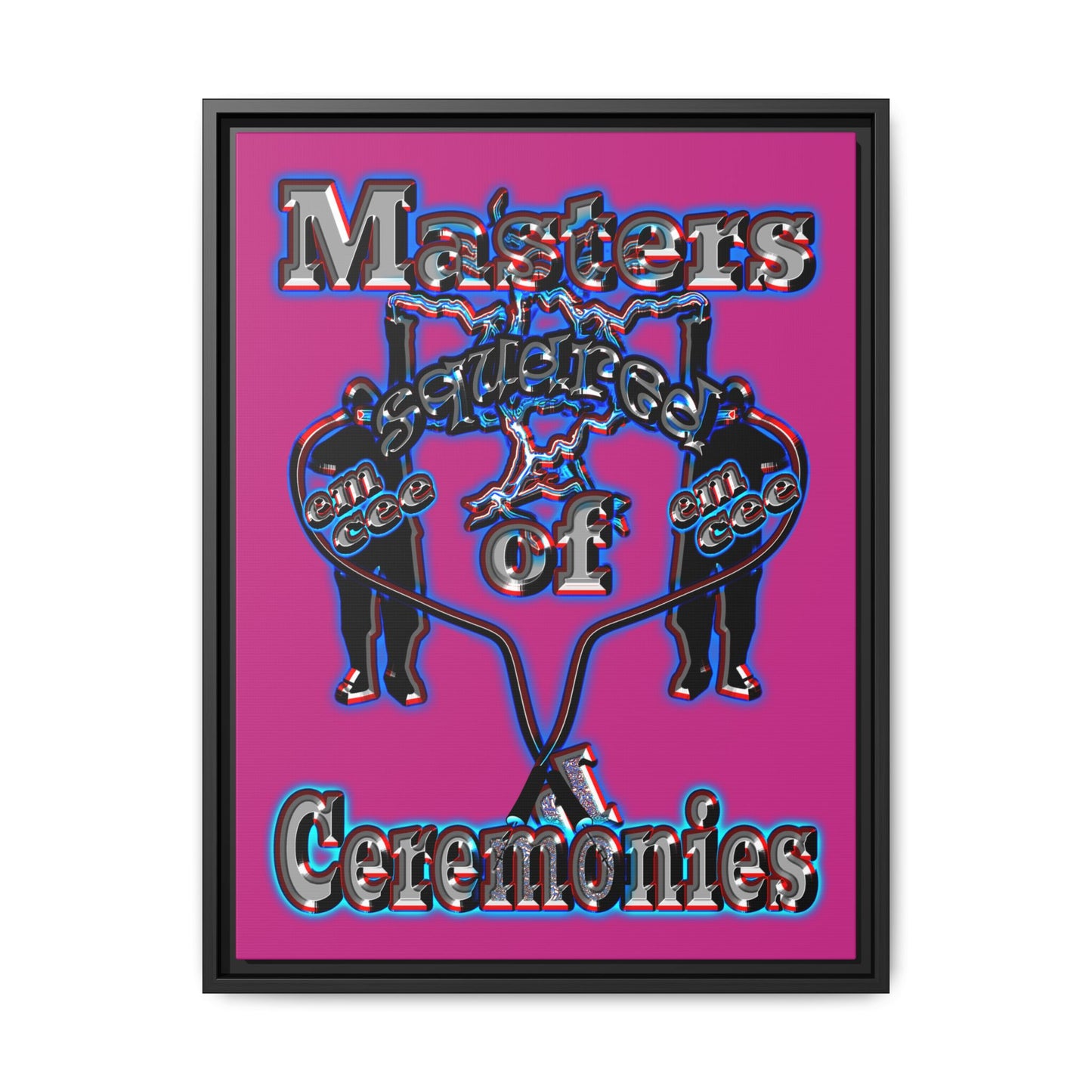 em cee squared - framed canvas art (pink)