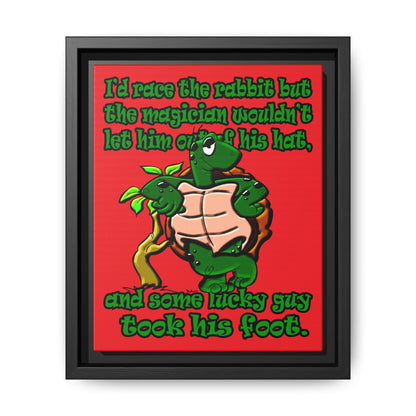 turtle race - framed canvas art (red)