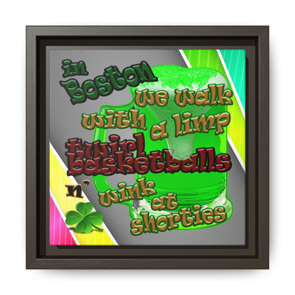 celtics logo - framed canvas art (rainbow split)