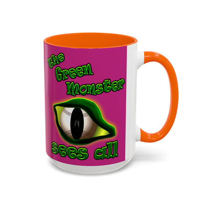 green monster - Accent Mug (pink)