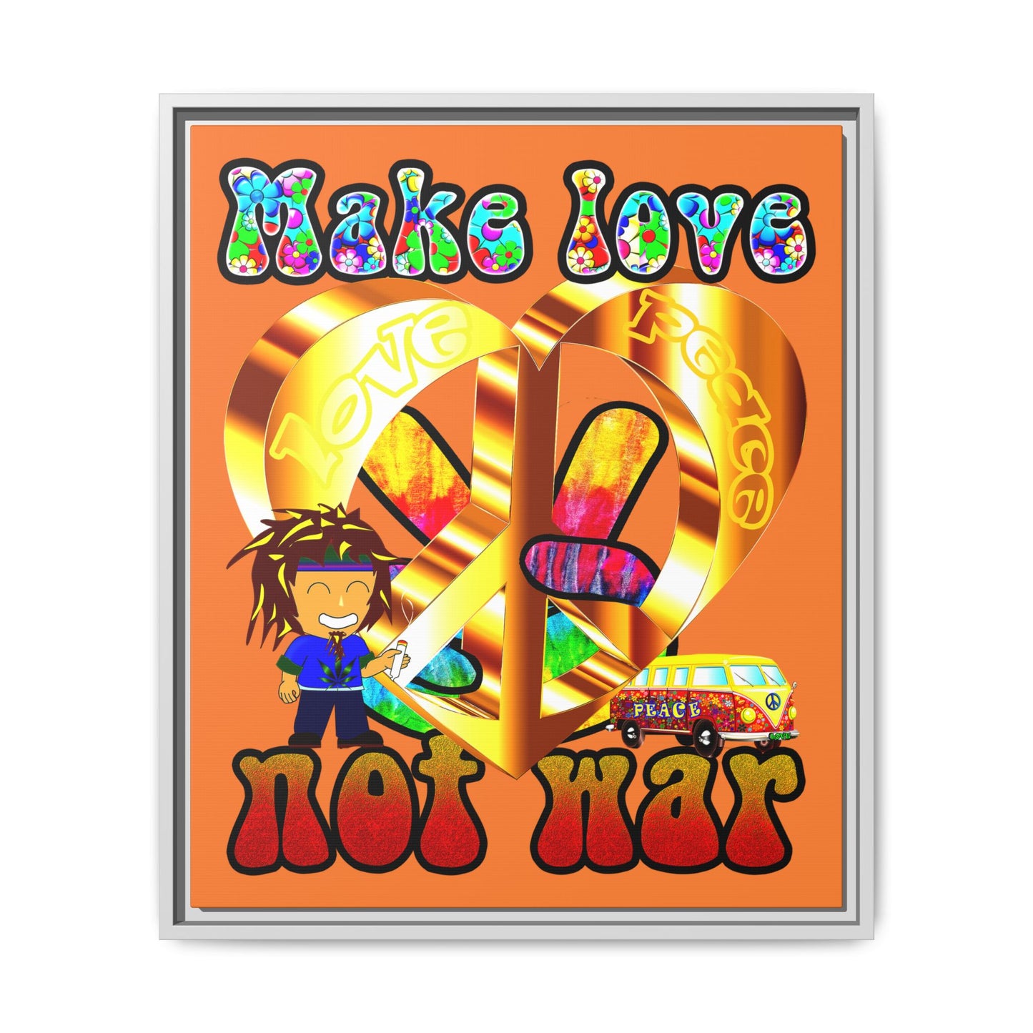 love peace - framed canvas art (crusta)