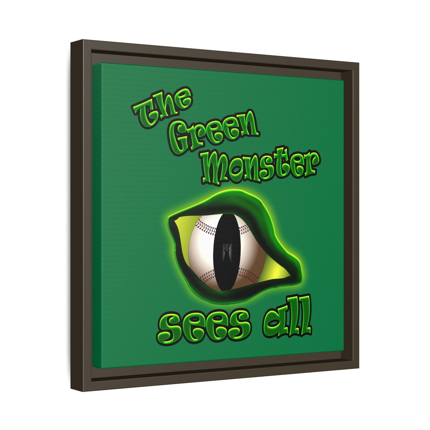 green monster - framed canvas art (dark green)