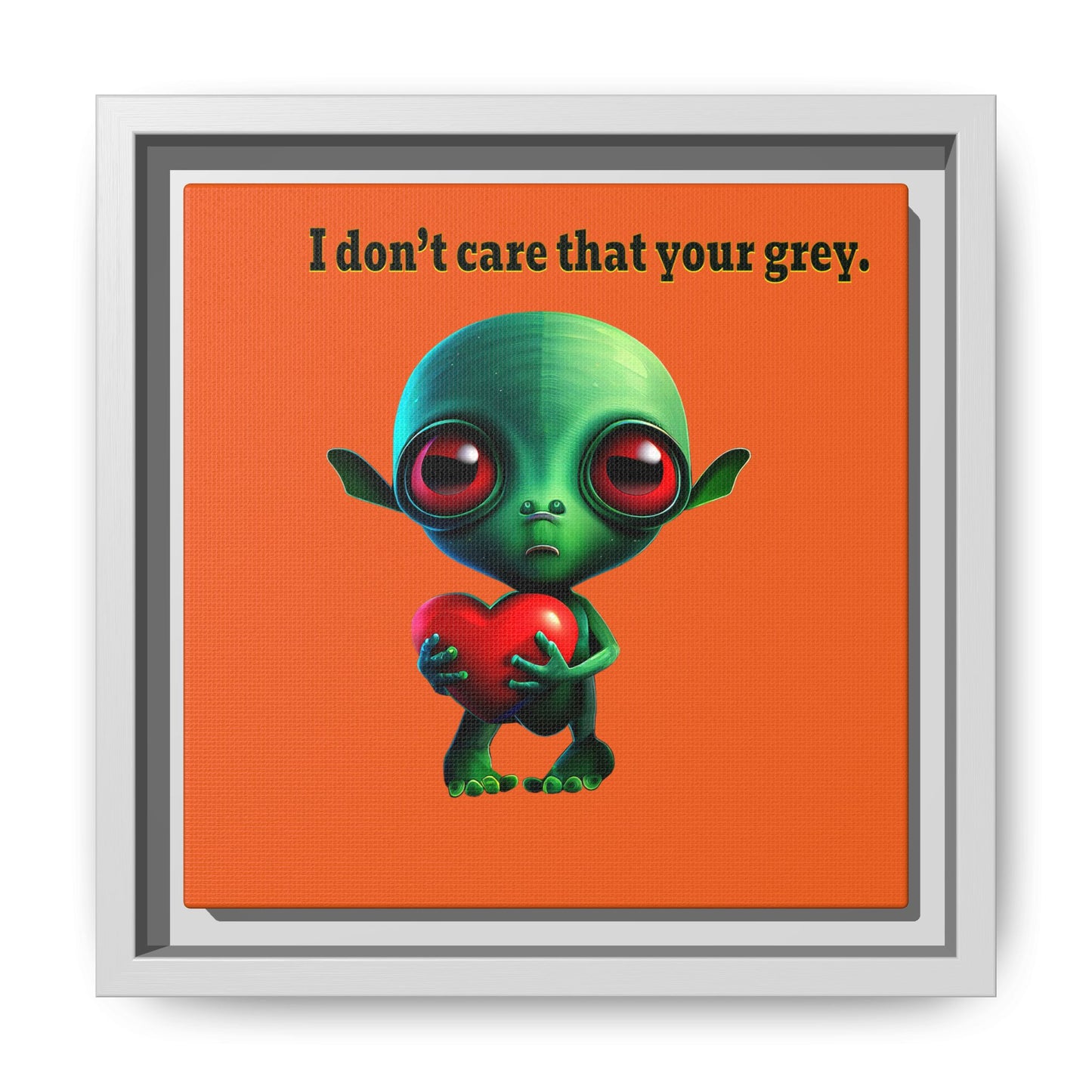 I don't care that your grey - framed canvas art (orange)