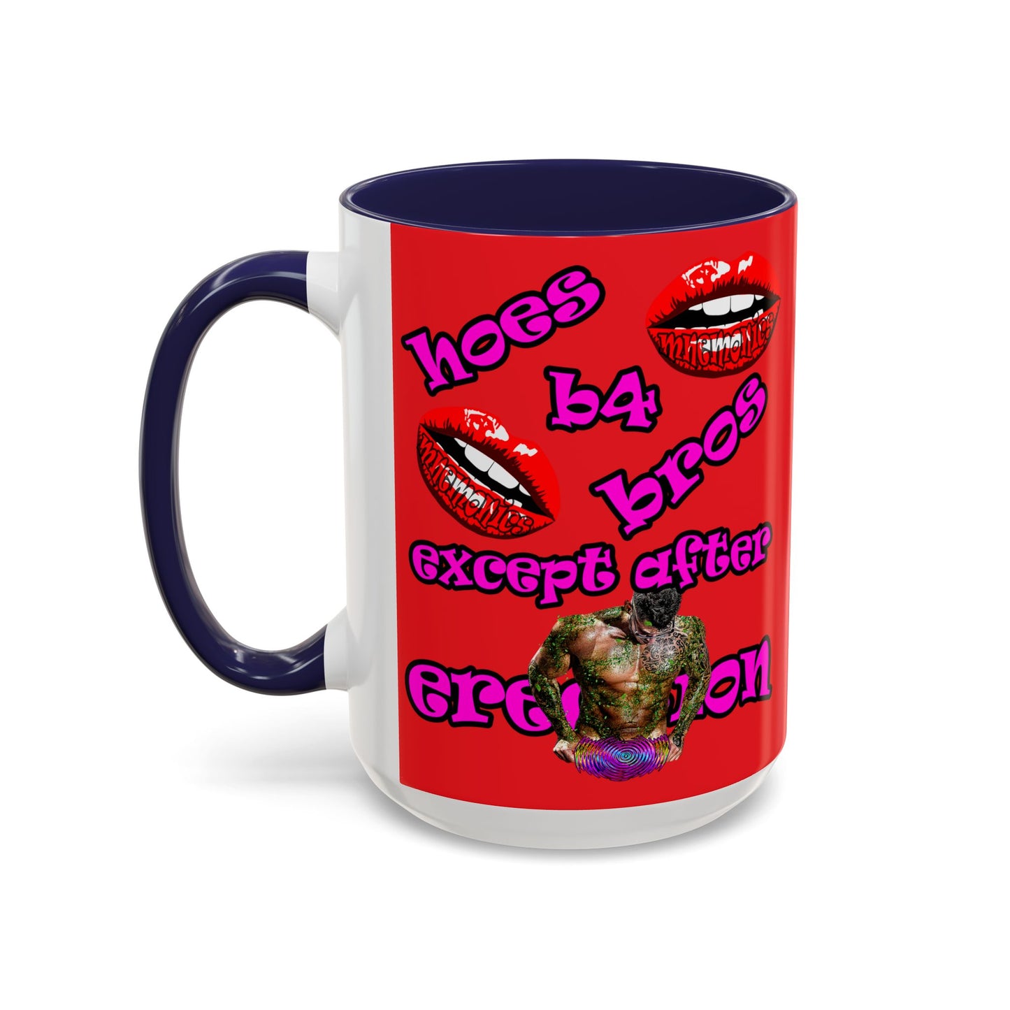 hoes b4 bros - Accent Mug (red)