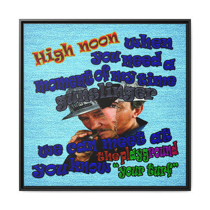 high noon - framed canvas art (faded blue)