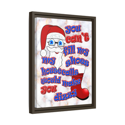 santa's shoes - framed canvas art (white marble)