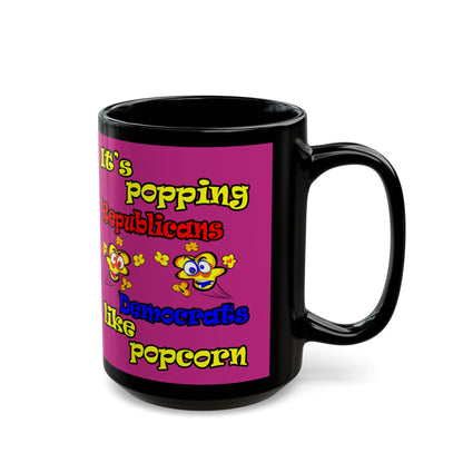 popping like popcorn - Black Mug (pink)