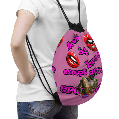 hoes b4 bros - Drawstring Bag (light pink)