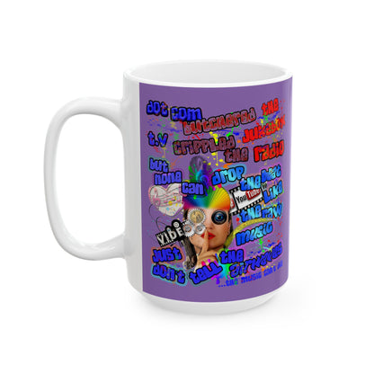 drop the beat - White Mug (light purple)