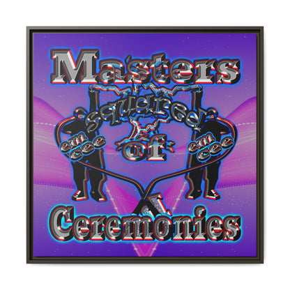 em cee squared - framed canvas art (purple-pink wave)