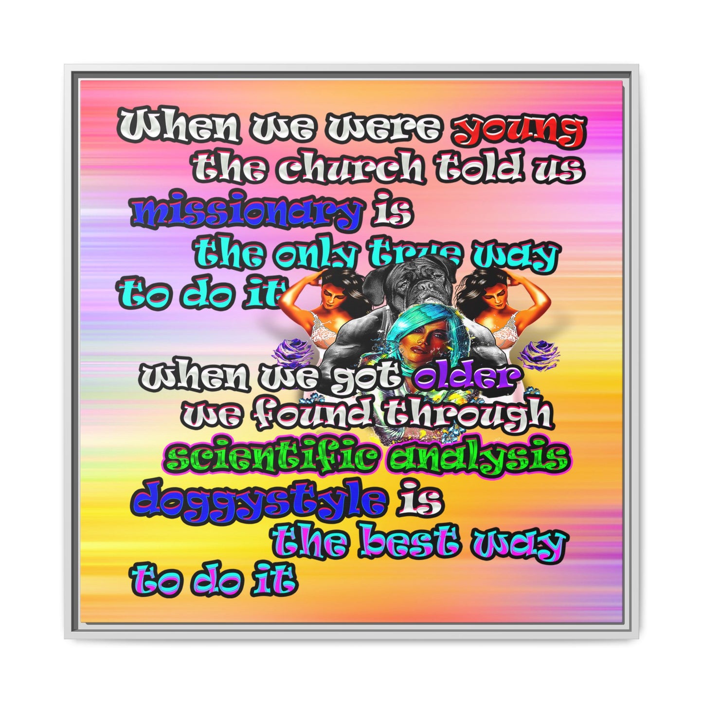 doggystyle - framed canvas art (color blur)