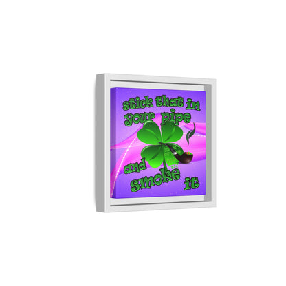 stick that in your pipe and smoke it - framed canvas art (purple-pink wave)