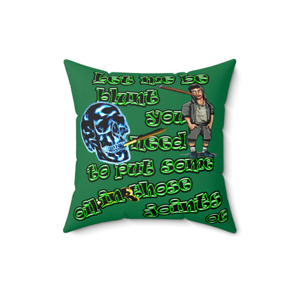 og - Spun Polyester Square Pillow - (dark green)