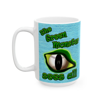 green monster - White Mug (faded blue)