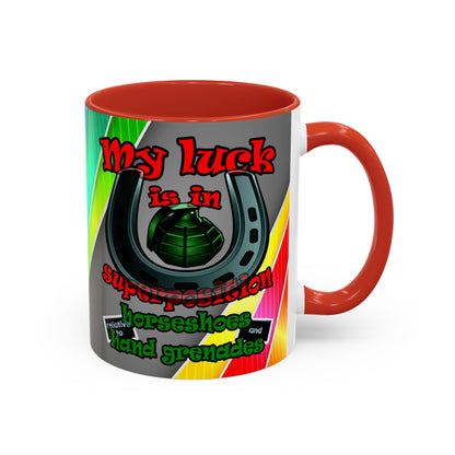 my luck - Accent Mug (rainbow split)