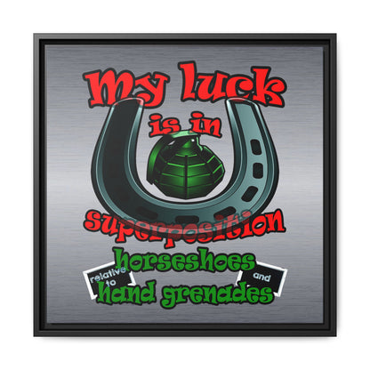 my luck - framed canvas art (brushed nickel)