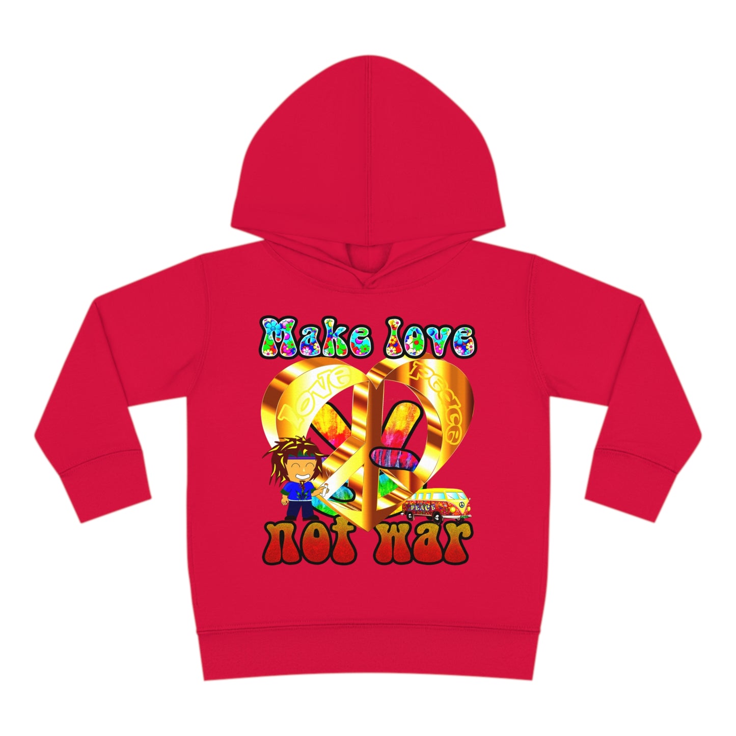 love peace - Toddler Pullover Fleece Hoodie