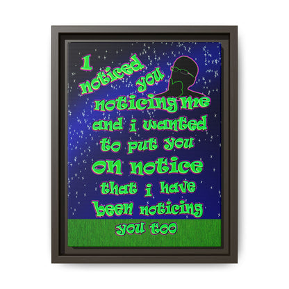 noticed you noticing - framed canvas art ('snoops' background)