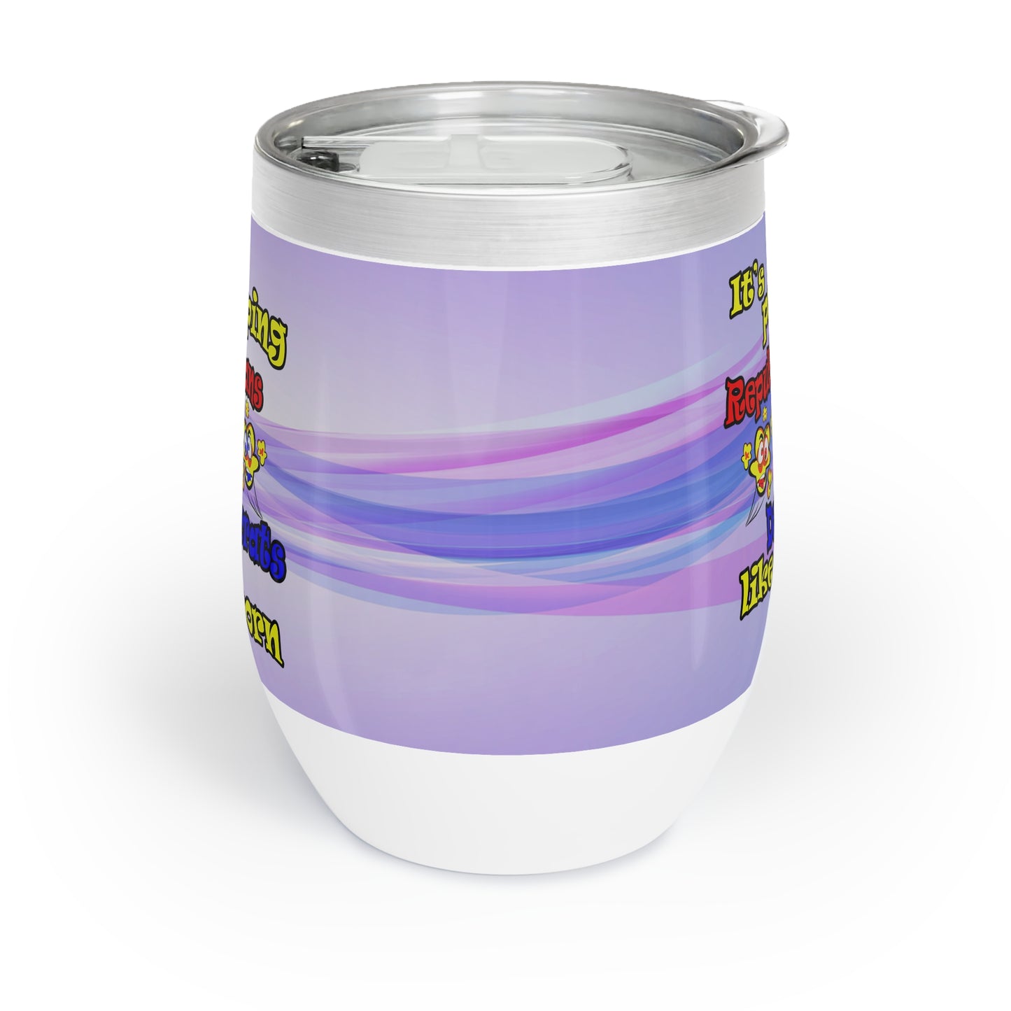 popping like popcorn - Chill Wine Tumbler (light blue-pink wave)