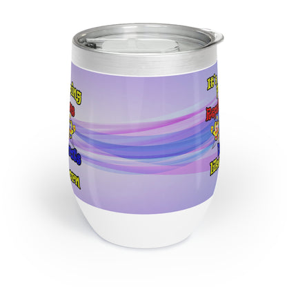popping like popcorn - Chill Wine Tumbler (light blue-pink wave)