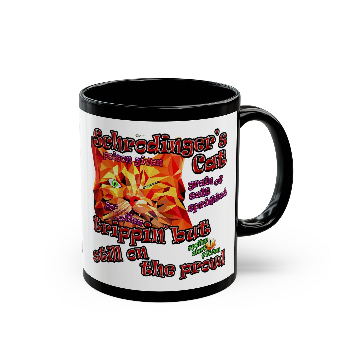schrodinger's cat - Black Mug (white)