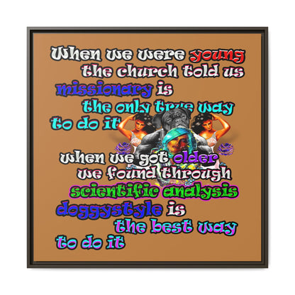 doggystyle - framed canvas art (light brown)
