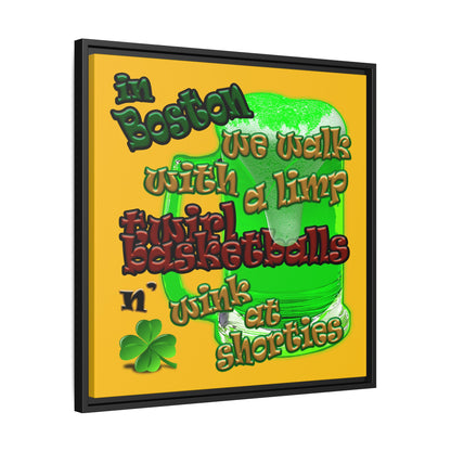 celtics logo - framed canvas art (yellow)