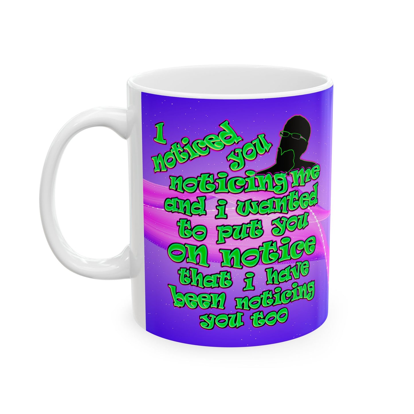 noticed you noticing - White Mug (purple-pink wave)