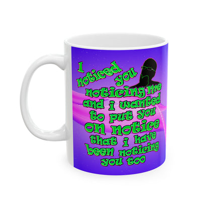 noticed you noticing - White Mug (purple-pink wave)