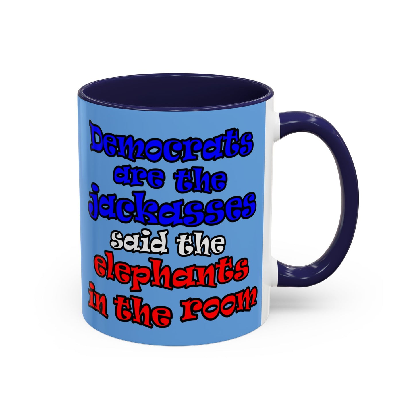 donkeys and elephants - Accent Mug (light blue)
