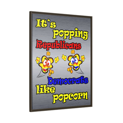 popping like popcorn - framed canvas art (brushed nickel)