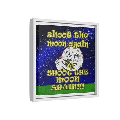 shoot the moon again - framed canvas art ('snoops' background)