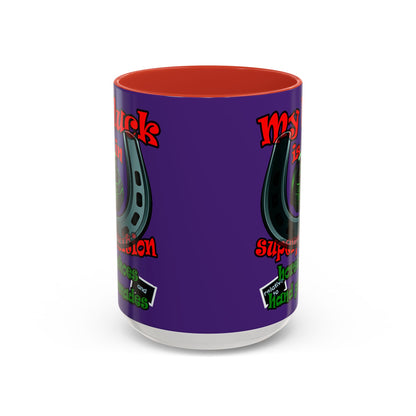 my luck - Accent Mug (purple)