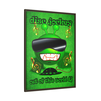 disc jockey - framed canvas art (green turf)