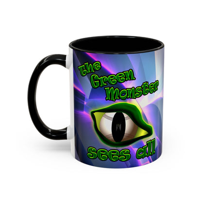green monster - Accent Mug (grey-pink wave)