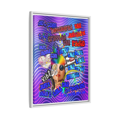 drop the beat - framed canvas art (purple wave)