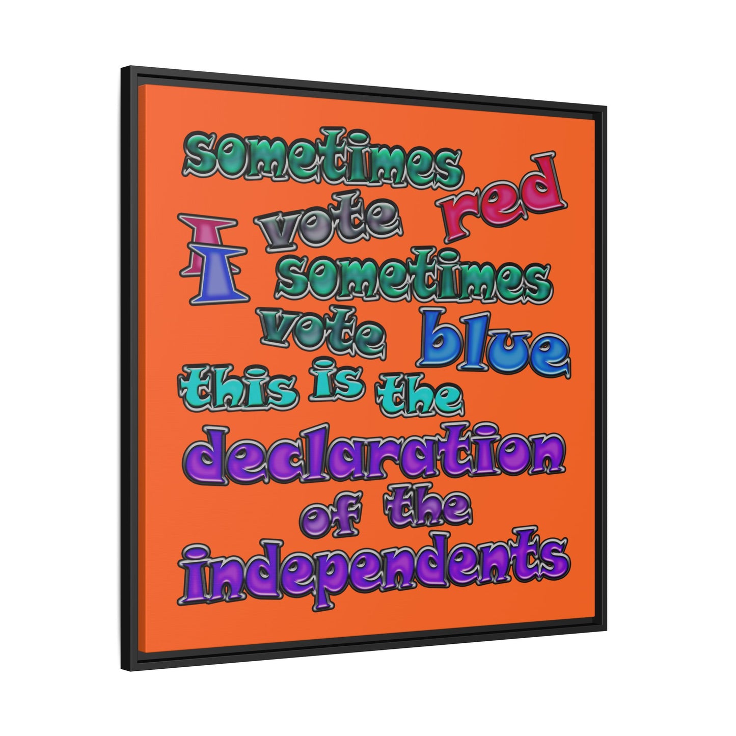 declaration of the independents - framed canvas art (orange)